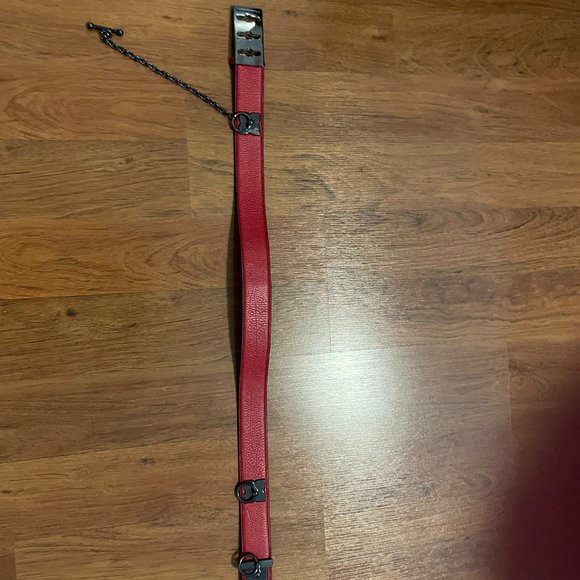 BCBGMaxAzria Red Toggle Waist Belt - S/Red - Picture 4 of 5